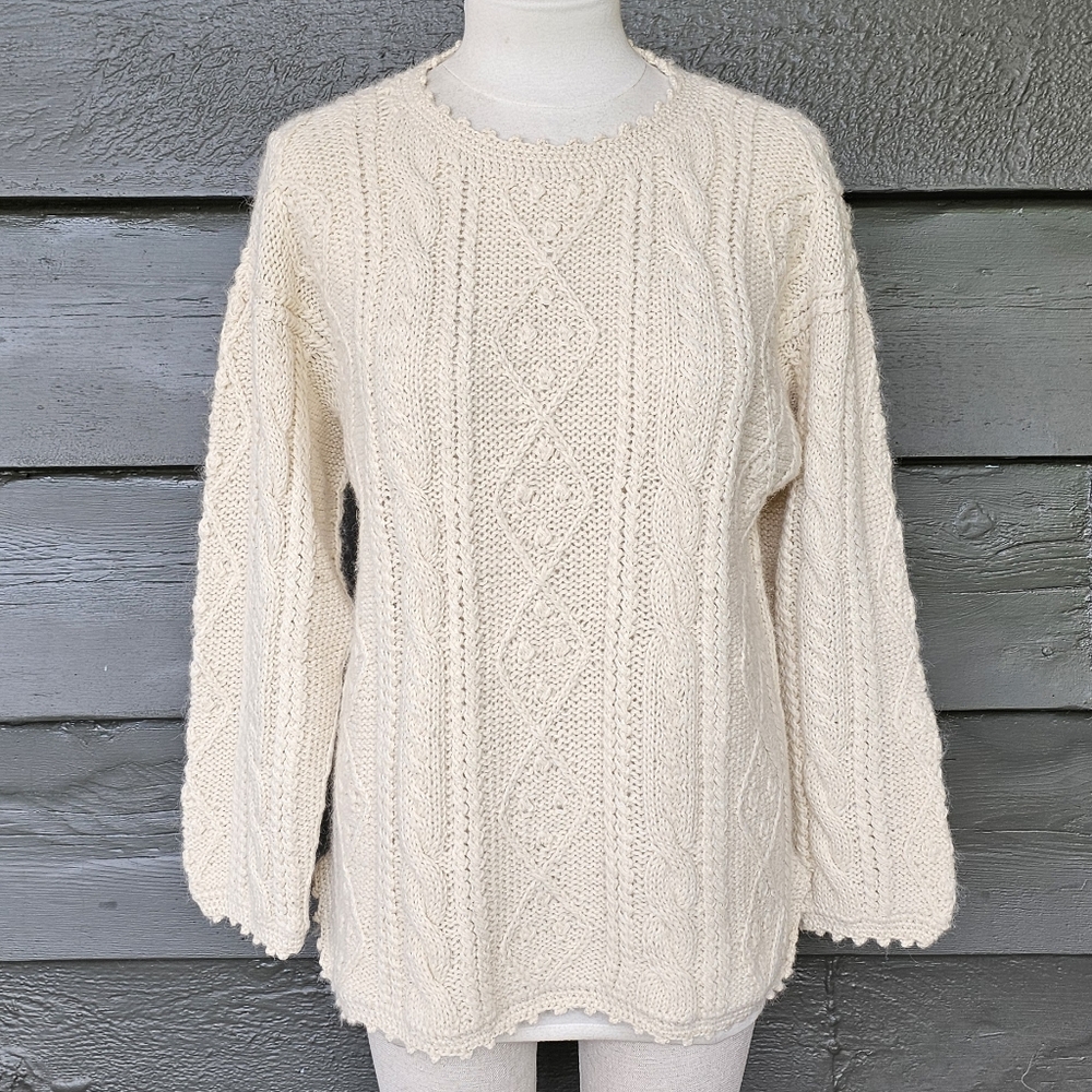 BABY ALPACA Cream Vintage Sweater sz M Women's - Picture 2 of 6